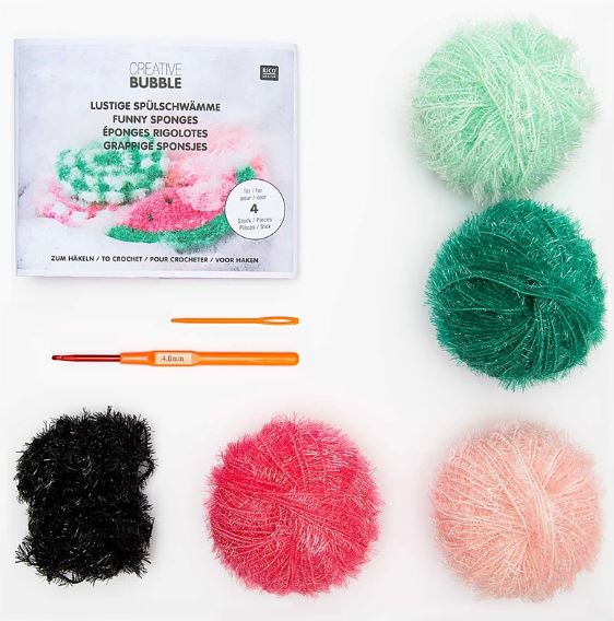 DIY haakpakket - Rico Design Creative Bubble - Funny Afwas Sponsjes